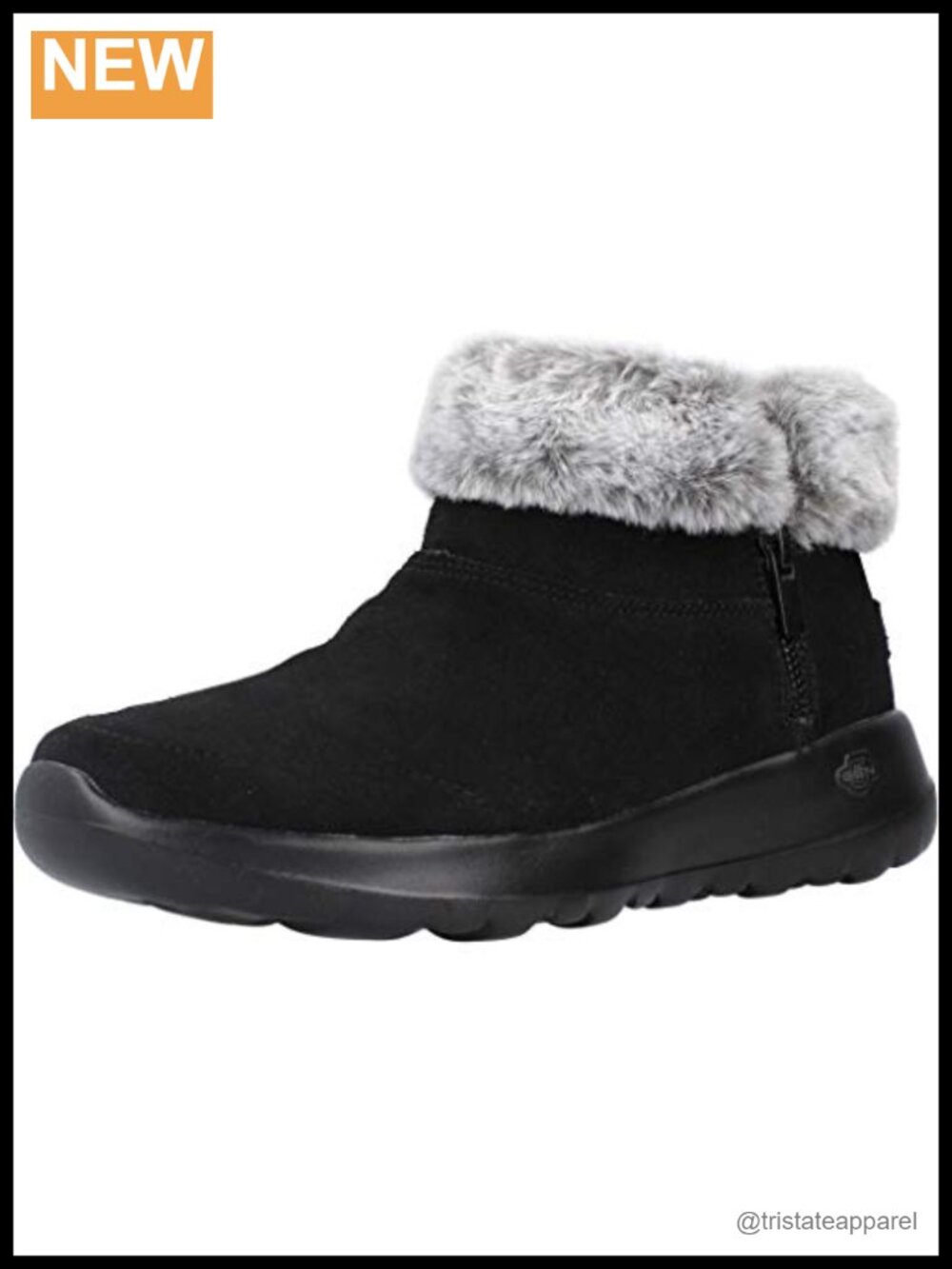Skechers Women's On-The-Go Joy Savvy Ankle Bootie Suede Faux Fur Zip